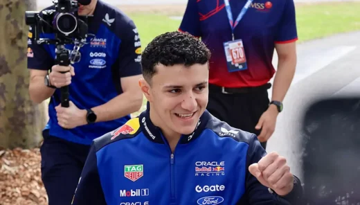Isack Hadjar at the Melbourne Walk