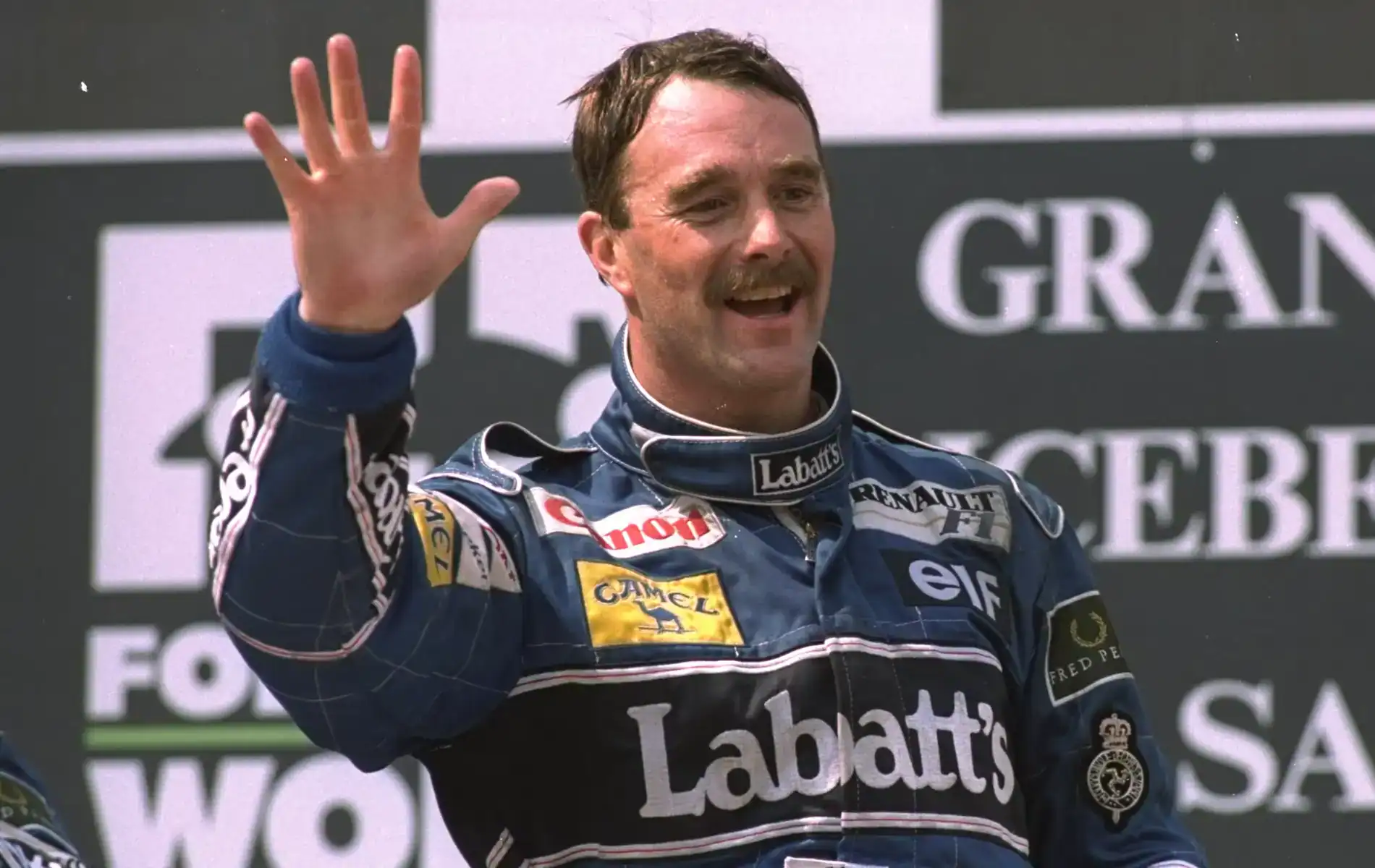 Nigel Mansell Williams F1 Podium
