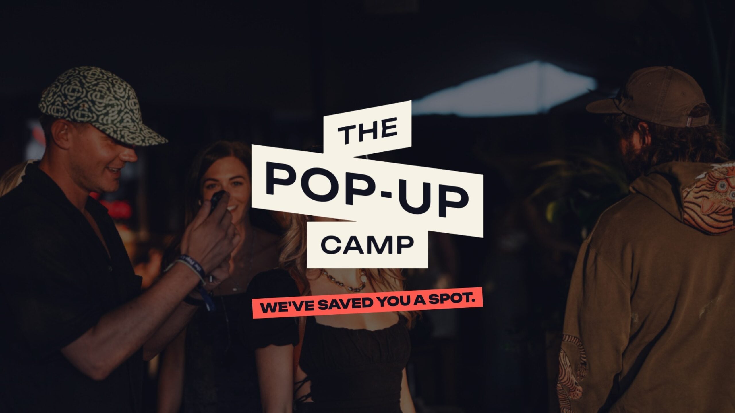 The Pop-Up Camp logo with the line We've saved you a spot