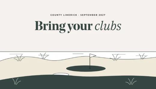Illustration of a links golf hole on the Atlantic coast of south-west Ireland