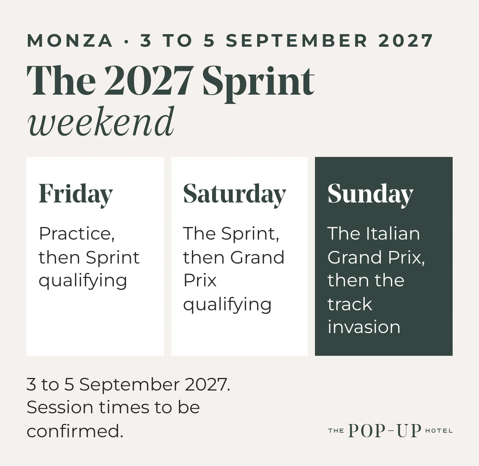 Italian Grand Prix 2027 Sprint weekend format at Monza