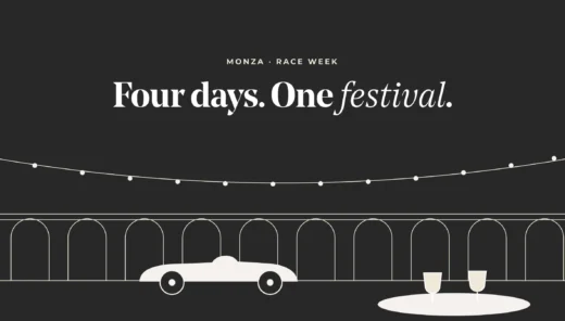 Illustration of a Monza piazza at night during Fuori GP race week